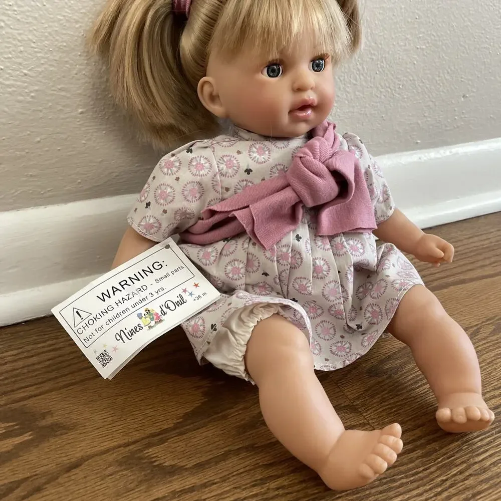 Nines d'Onil Alex Doll Missing Baby NWT 16” Soft Body Blue Sleepy Eye Pigtails